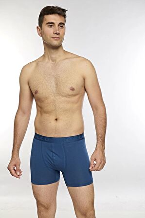 KOLCU Erkek Likralı Boxer K1340-İndigo