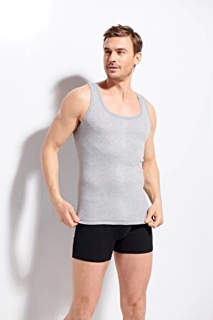 Kolcu Erkek Penye %100 Pamuklu Premium Kalite Atlet K1100 - GRİ