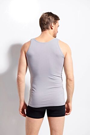 Kolcu Erkek Penye %100 Pamuklu Premium Kalite Atlet K1100 - GRİ