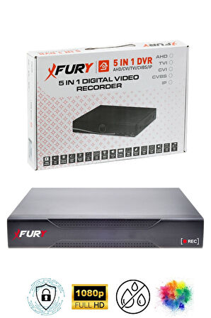 FURY 3 Lü Gece Renkli Görüş Güvenlik Kamerası Full Hd-Su Geçirmez Güvenlik Kamerası Seti 320GB