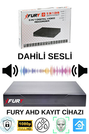 FURY 2 li Sesli Gece Renkli Görüş Güvenlik Kamerası Su Geçirmez Güvenlik Kamerası Seti 320GB