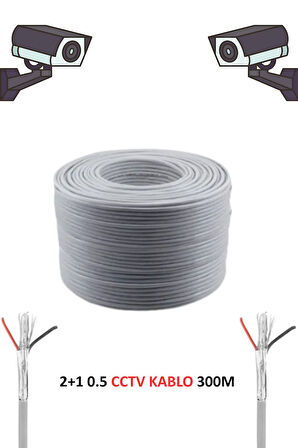 FURY 2+1 0.50mm Cctv Kablo Güvenlik Kamera Kablo 300m Metre