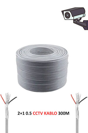 FURY 2+1 0.50mm Cctv Kablo Güvenlik Kamera Kablo 300m Metre