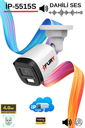 FURY Ip Güvenlik Kamera Seti 6 Kameralı Sesli 4mp Gece Renkli Su Geçirmez Ip5515s 320gb