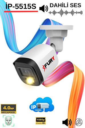 FURY Ip Güvenlik Kamera Seti 2 Kameralı Sesli 4mp Gece Renkli Su Geçirmez Ip5515s 320gb
