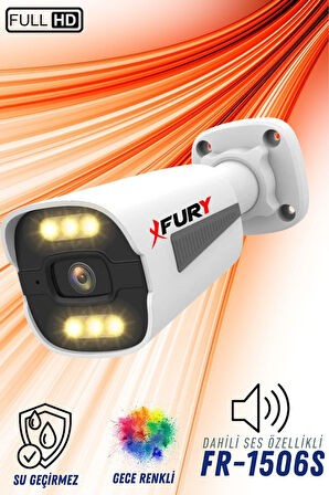 FURY 8 li Sesli 6 Warm Led Gece Renkli Görüş Su Geçirmez Güvenlik Kamerası Seti 1TB