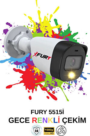 FURY 3 Lü Ip Güvenlik Kamera Seti Sesli 4mp Gece Renkli Su Geçirmez 5515s 250GB