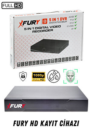 FURY 4 Kameralı Ip Güvenlik Kamerası Seti 4mp Gece Renkli Su Geçirmez 1506 1TB
