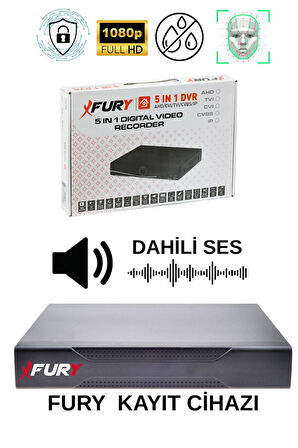 FURY 1 li Sesli Gece Renkli Görüş Güvenlik Kamerası Su Geçirmez Güvenlik Kamerası Seti 5590s 500GB