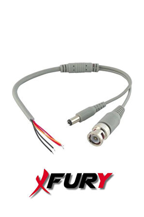 FURY 20 Adet A Kalite Kablolu Hazır BNC + DC POWER Jack Kablolu Y Tipi Konnektör