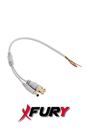 FURY 20 Adet A Kalite Kablolu Hazır BNC + DC POWER Jack Kablolu Y Tipi Konnektör