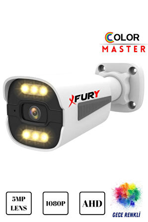 FURY 5mp Lens1080p 6 x Ultra Led Gece Renkli Full HD Suya Dayanıklı Güvenlik Kamerası