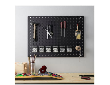 IKEA SKÅDIS çok amaçlı pano parçası , siyah, 5x5,5 cm 
