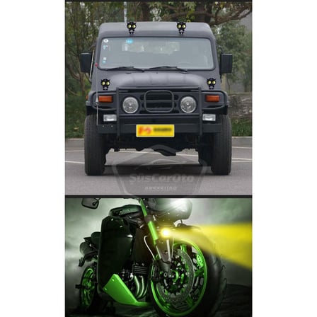 Baykuş Sis Farı Çift Renk Sarı-Beyaz Araç Motosiklet Off Road Led Lamba Delici Yayıcı Projektör 50W Metal Arazi Çalışma Lambası 1 Adet