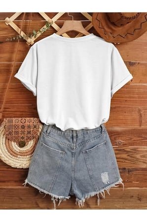Unisex Pusula Baskılı Tasarım Tshirt