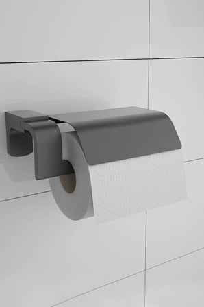 Opus Black Serisi Mat Siyah Kapaklı Tuvalet Kağıtlığı