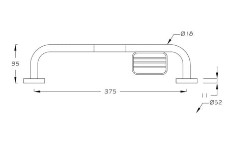 Yaşlı Ve Bedensel Engelli Tutunma Barı Paslanmaz Çelik 19 mm Çap 40 cm