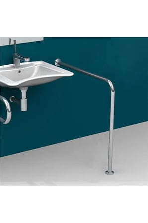 Paslanmaz Yerden Duvara Tutunma Barı 32mm Çap 75x75cm