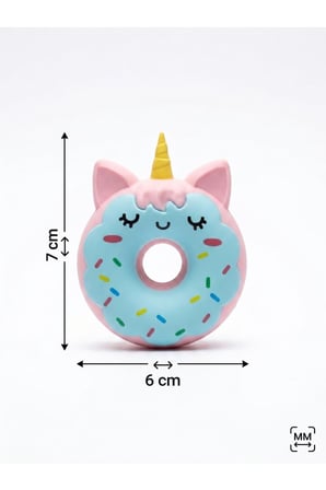 Unicorn Donut Tasarımlı Silgi - Tatlı Donut Şekilli Eğlenceli Çocuk Kırtasiye Ve Okul Silgisi