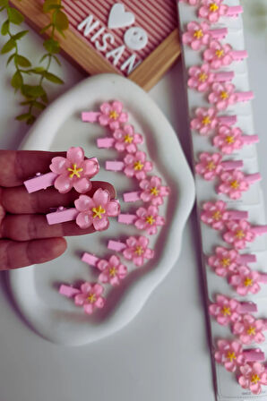 Sakura Kiraz Çiçeği Pens Toka 2 Çift 4 Adet