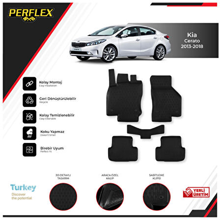 Kıa Cerato 2013-2018 3D Havuzlu Paspas