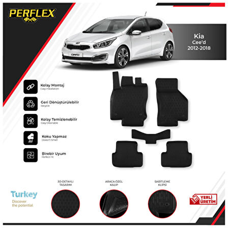 Kıa Ceed 2012-2018 3D Havuzlu Paspas