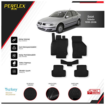 Seat Toledo 1999-2006 3D Havuzlu Paspas