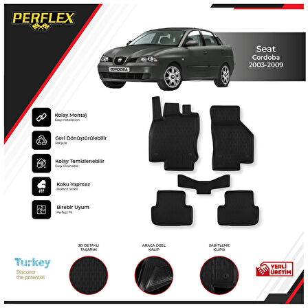 Seat Cordoba 2003-2009 3D Havuzlu Paspas