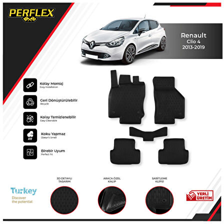 Renault Clıo 4 2013-2019 3D Havuzlu Paspas