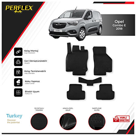 Opel Combo E 2018+ 3D Havuzlu Paspas