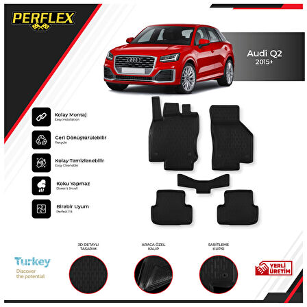 Audı Q2 2015+ 3D Havuzlu Paspas