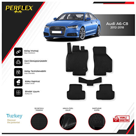 Audı A6-C8 2012-2018 3D Havuzlu Paspas