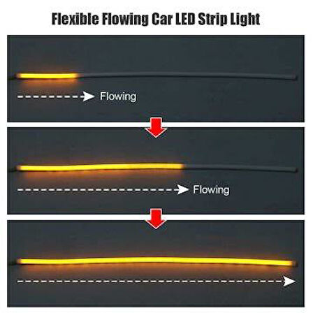 Kayar Led Sinyalli Sarı Far İçi Kristal Led 2 Renk