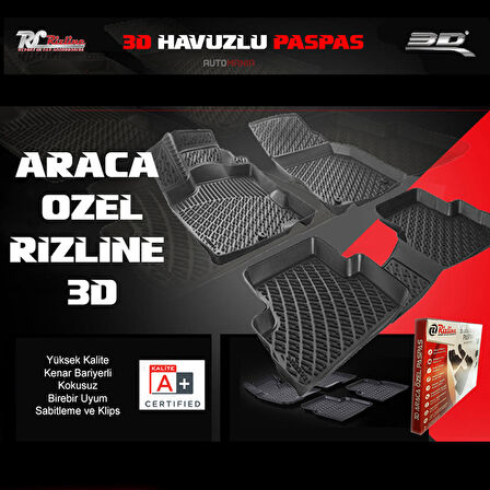 Rizline Audi A4 B8 2008-2015 3D Havuzlu  Paspas