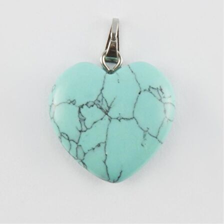 2 cm Kalp Figürü Turkuaz Doğaltaş