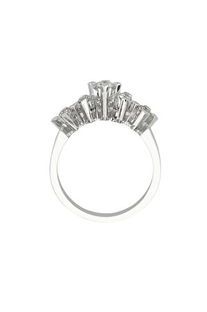 F Renk 0,50 Karat Pırlanta 5 Taş Yüzük