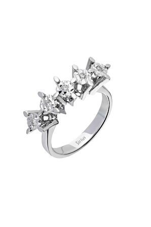 1,25 Karat Görünümlü Pırlanta Beştaş Yüzük