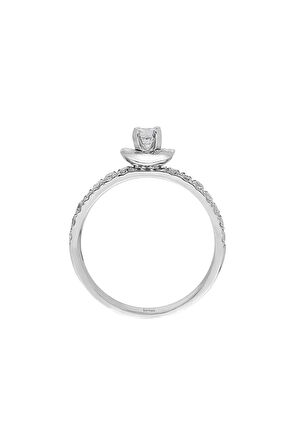 Toplam 0,45 Karat Pırlanta Aynalı Tektaş Yüzük