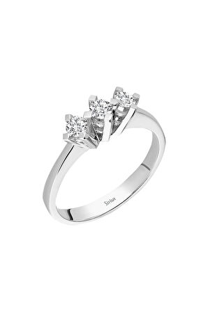 E Renk 0,33 Karat Pırlanta Tria Yüzük