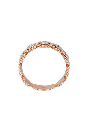 G Renk 0,35 Karat 5 Taşlı Pırlanta Vintage Yüzük