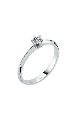 E Renk 0,12 Karat Pırlanta Tektaş Yüzük