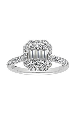 F Renk 0,70 Karat Baget Pırlanta Yüzük