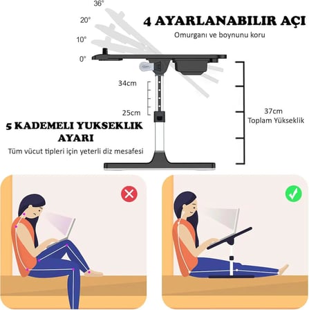 Eğimli Laptop Sehpası Ders Çalışma Ve Çizim Masası Çocuk Çalışma Sehpası Yatak Sehpası Ye