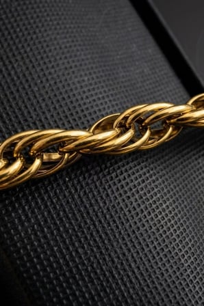 Halat Zincir Gold Çelik Kolye | Kadın Kalın Zincir Kolye | Vega Serisi