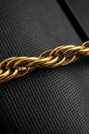 Halat Zincir Gold Çelik Bileklik | Kadın Kalın Zincir Bileklik | Vega Serisi