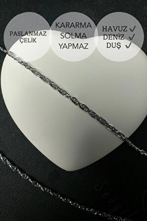 İki Zincirli Çelik Zincir Halhal | Vera Serisi