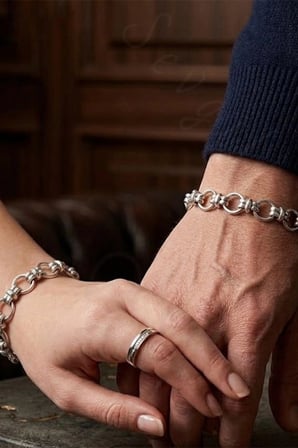 Kalın Örgü Zincir Model Silver Çelik Bileklik | Unisex Bileklik | Erkek Kadın Bileklik | 777 Serisi