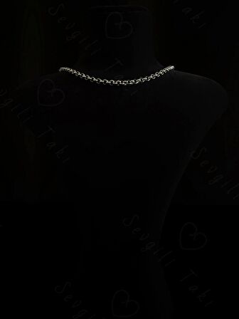 Oval Model Choker Çelik Zincir Kolye -Choker Serisi