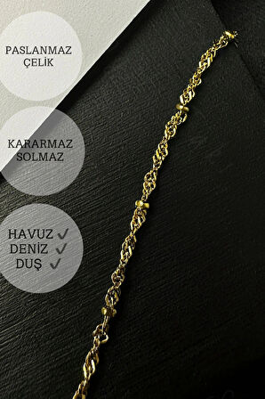 Toplu Burgu Zincir Silver Renk Çelik Şahmeran | Karma Serisi