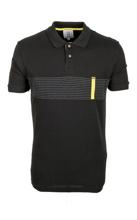 Erkek Polo Yaka Tişört Baskılı Siyah %100 Pamuk Slim Fit T-shirt NCS JEANS 1124